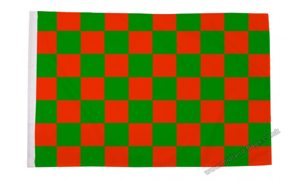 Red and Green Check Flag (Sleeved)